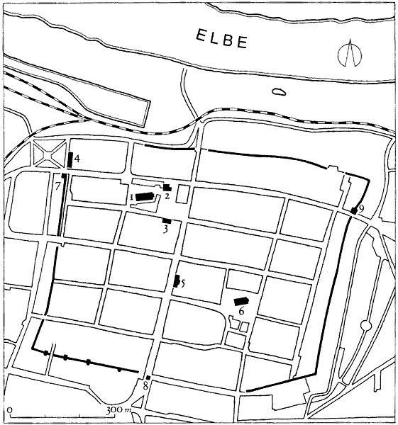 Grundriss Stadtbefestigung Aken