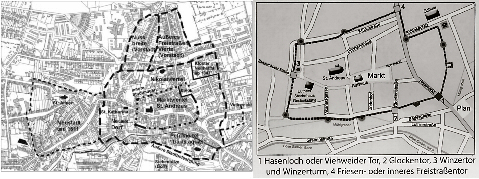 Grundriss Stadtbefestigung Lutherstadt Eisleben