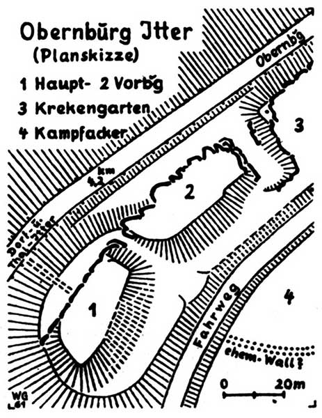 Lageplan der Obernburg.