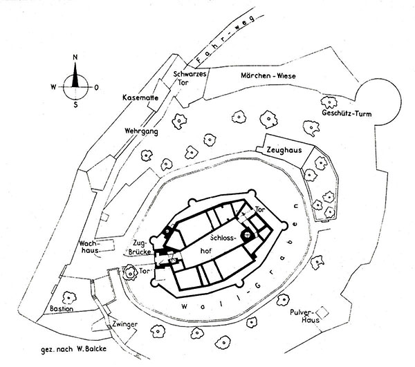 Grundrissplan von Schloss Spangenberg