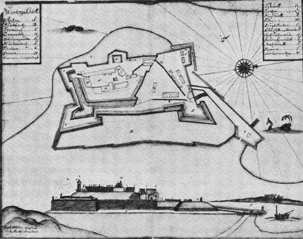 Grundriss Festung Varberg um 1705
