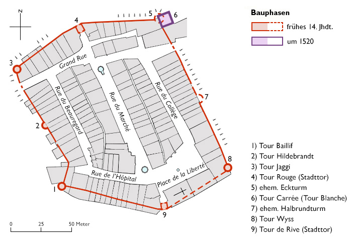 Grundriss Stadtbefestigung La Neuveville